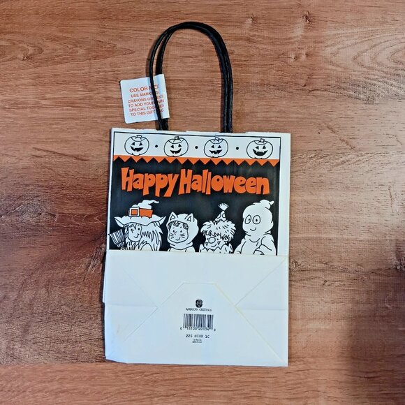 VTG 80s 90s Halloween Gift Trick or Treat Bag Colorable American Greetings NEW - Picture 2 of 8